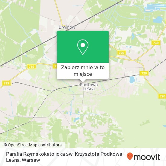 Mapa Parafia Rzymskokatolicka św. Krzysztofa Podkowa Leśna