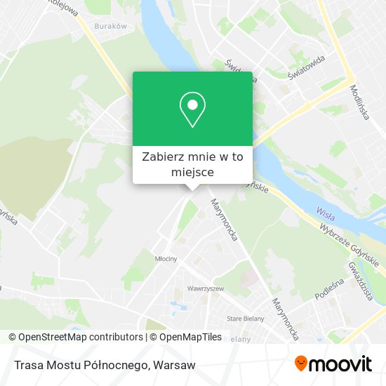 Mapa Trasa Mostu Północnego