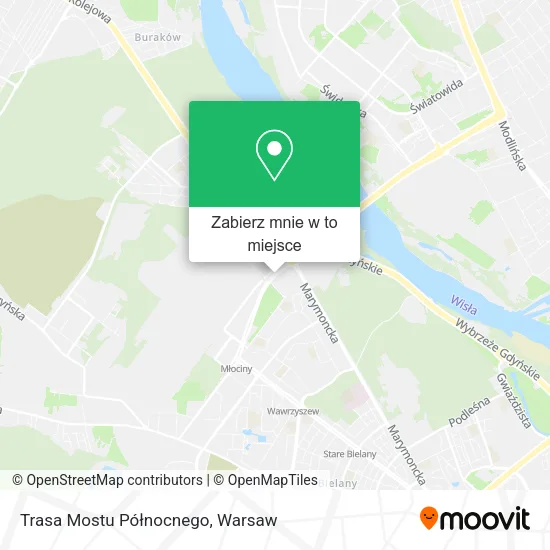 Mapa Trasa Mostu Północnego