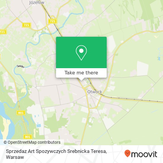 Mapa Sprzedaz Art Spozywczych Srebnicka Teresa, ulica Kupiecka 1 Otwock