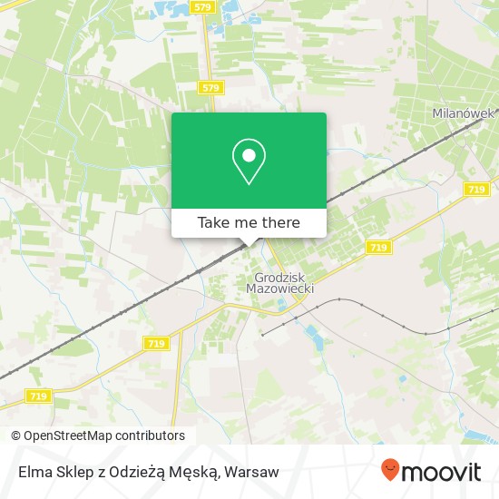 Mapa Elma Sklep z Odzieżą Męską, ulica 1 Maja 2 05-827 Grodzisk Mazowiecki