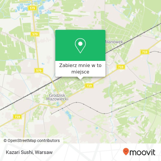 Mapa Kazari Sushi, ulica Rusalki 33 05-827 Grodzisk Mazowiecki