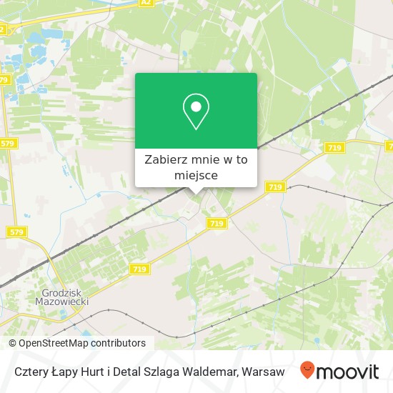 Mapa Cztery Łapy Hurt i Detal Szlaga Waldemar, ulica Piotra Skargi 5A 05-822 Milanowek