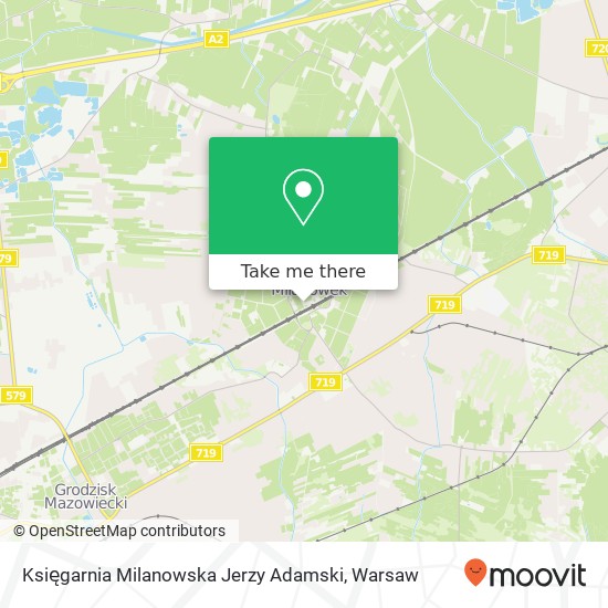 Mapa Księgarnia Milanowska Jerzy Adamski