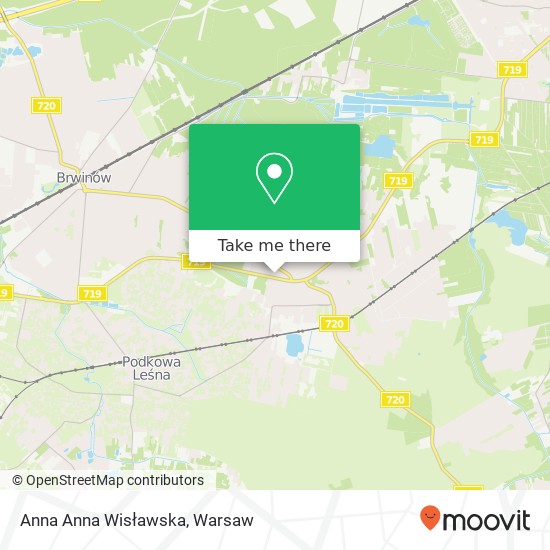 Mapa Anna Anna Wisławska, ulica Warszawska 46 05-805 Brwinow