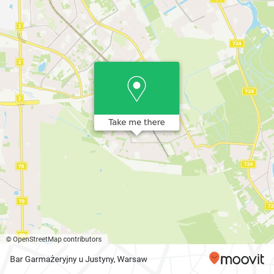 Mapa Bar Garmażeryjny u Justyny, ulica Stryjenskich 6 02-793 Warszawa