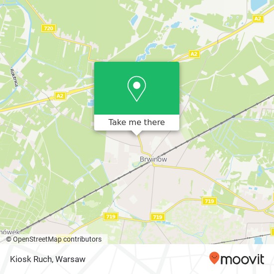 Mapa Kiosk Ruch, ulica Biskupicka 25 05-840 Brwinow