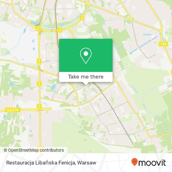 Mapa Restauracja Libańska Fenicja, ulica Dereniowa 12 02-776 Warszawa