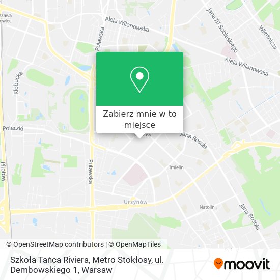 Mapa Szkoła Tańca Riviera, Metro Stokłosy, ul. Dembowskiego 1