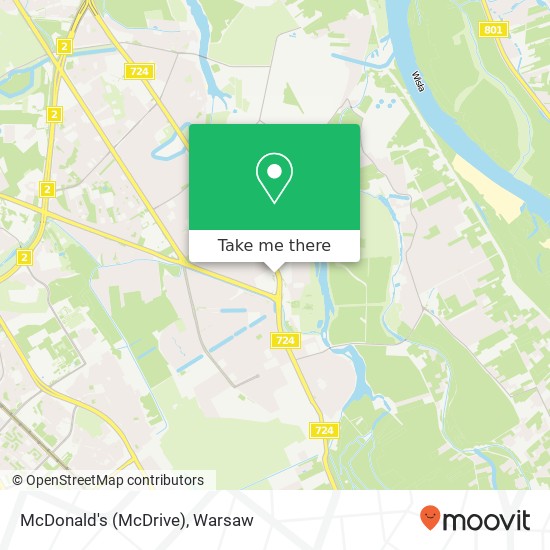 Mapa McDonald's (McDrive), ulica Wiertnicza 35 02-952 Warszawa