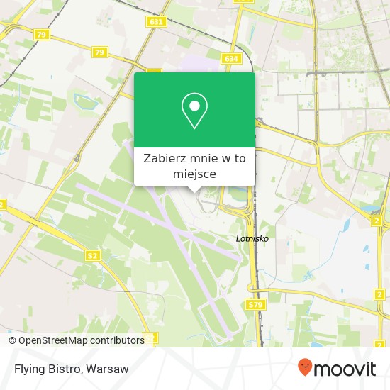 Mapa Flying Bistro, ulica Zwirki i Wigury 02-143 Warszawa