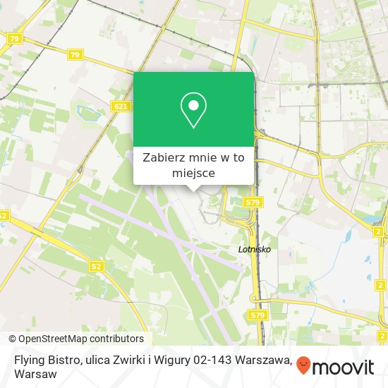 Mapa Flying Bistro, ulica Zwirki i Wigury 02-143 Warszawa