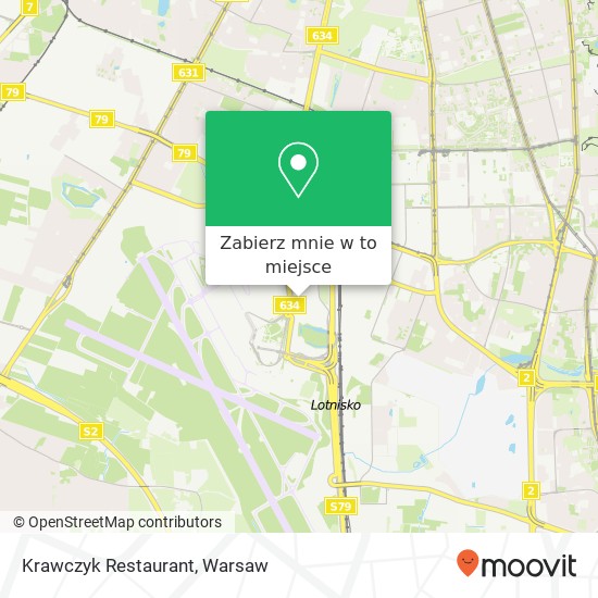 Mapa Krawczyk Restaurant, ulica Zwirki i Wigury 2 02-143 Warszawa