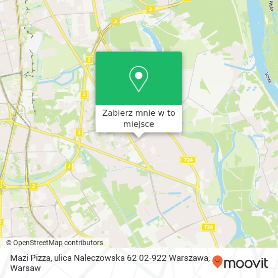 Mapa Mazi Pizza, ulica Naleczowska 62 02-922 Warszawa