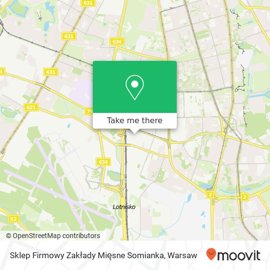 Mapa Sklep Firmowy Zakłady Mięsne Somianka, ulica Tasmowa 10 / 12 02-677 Warszawa