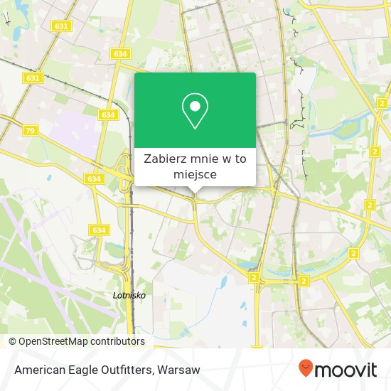 Mapa American Eagle Outfitters, ulica Woloska 02-675 Warszawa