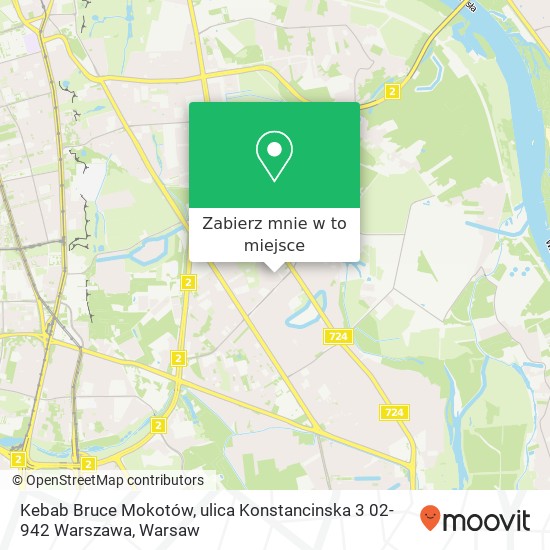 Mapa Kebab Bruce Mokotów, ulica Konstancinska 3 02-942 Warszawa