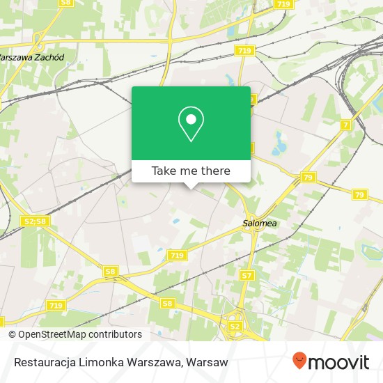 Mapa Restauracja Limonka Warszawa, ulica Dzieci Warszawy 29 02-495 Warszawa