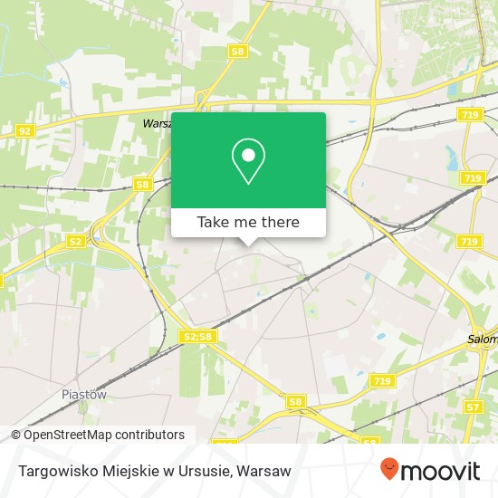 Mapa Targowisko Miejskie w Ursusie, ulica Warszawska 24 02-496 Warszawa