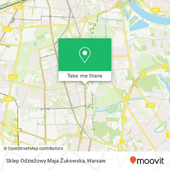 Mapa Sklep Odzieżowy Maja Żukowska, ulica Pulawska 103 02-595 Warszawa