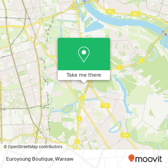 Mapa Euroyoung Boutique, aleja Wincentego Witosa 00-728 Warszawa