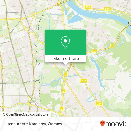 Mapa Hamburger z Karaibów, ulica Bobrowiecka 2 00-728 Warszawa