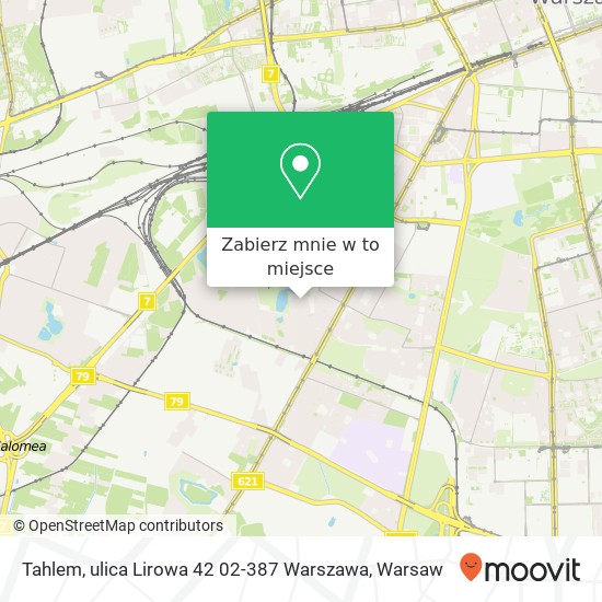 Mapa Tahlem, ulica Lirowa 42 02-387 Warszawa