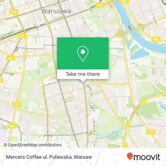 Mapa Mercers Coffee ul. Puławska, ulica Pulawska 22 02-512 Warszawa