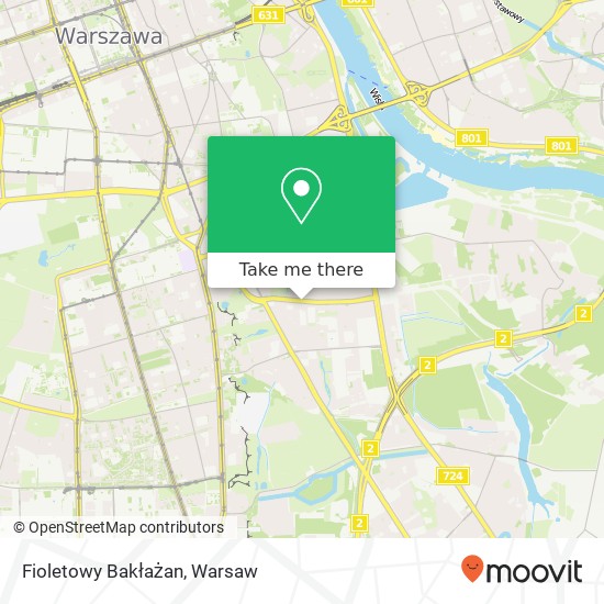 Mapa Fioletowy Bakłażan, ulica Jurija Gagarina 00-753 Warszawa