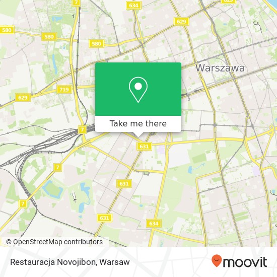 Mapa Restauracja Novojibon, ulica Kopinska 10B 02-321 Warszawa