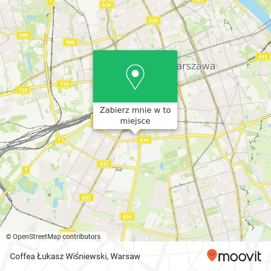 Mapa Coffea Łukasz Wiśniewski, ulica Uniwersytecka 4 02-036 Warszawa