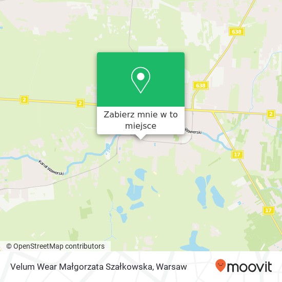 Mapa Velum Wear Małgorzata Szałkowska, ulica Jana Pawla II 80 05-077 Warszawa