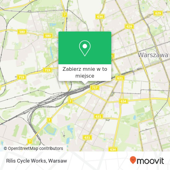 Mapa Rilis Cycle Works, ulica Tunelowa 2B 01-221 Warszawa