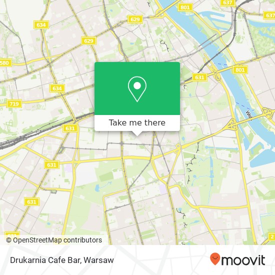 Mapa Drukarnia Cafe Bar, ulica Stanislawa Noakowskiego 00-666 Warszawa