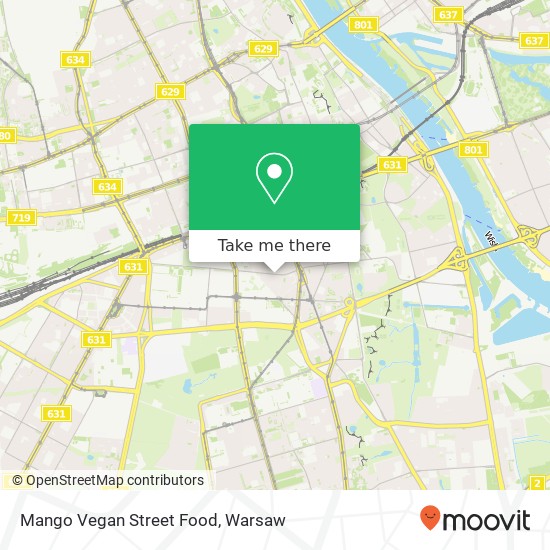 Mapa Mango Vegan Street Food, ulica Koszykowa 63 00-667 Warszawa