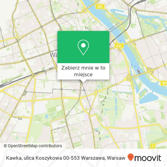 Mapa Kawka, ulica Koszykowa 00-553 Warszawa