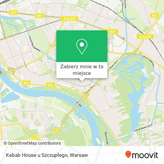 Mapa Kebab House u Szczupłego, ulica Brygady Poscigowej 6 03-984 Warszawa