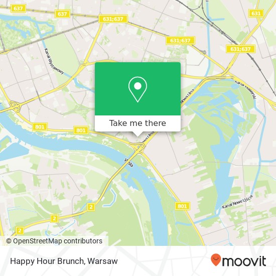 Mapa Happy Hour Brunch, ulica Tadeusza Manteuffla 5 03-988 Warszawa