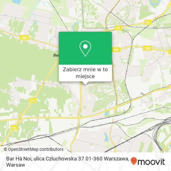 Mapa Bar Hà Noi, ulica Czluchowska 37 01-360 Warszawa