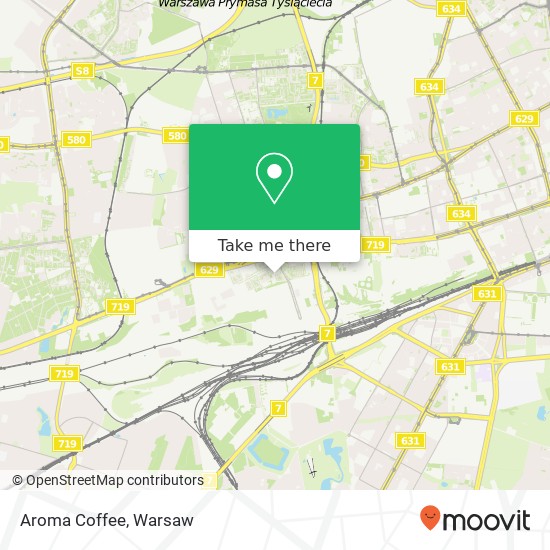 Mapa Aroma Coffee, ulica Juliana Konstantego Ordona 12 01-239 Warszawa