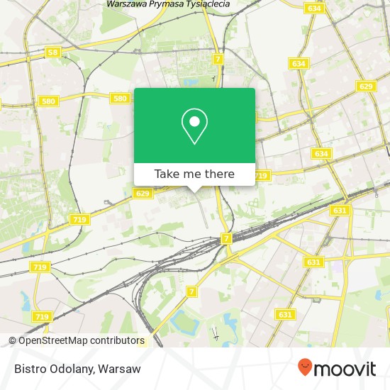 Mapa Bistro Odolany, ulica Juliana Konstantego Ordona 12 01-237 Warszawa