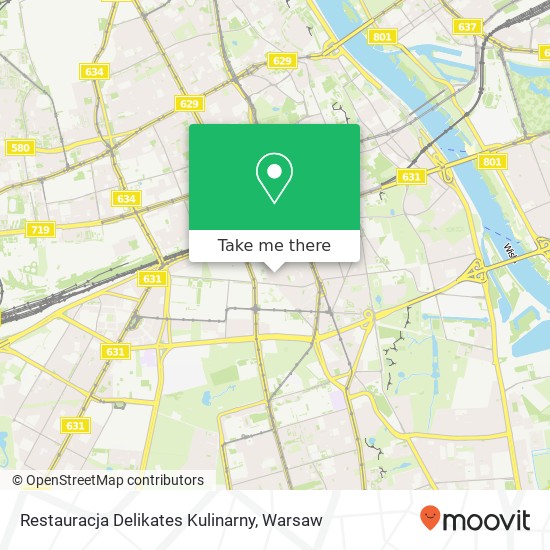 Mapa Restauracja Delikates Kulinarny, ulica Emilii Plater 8 00-669 Warszawa