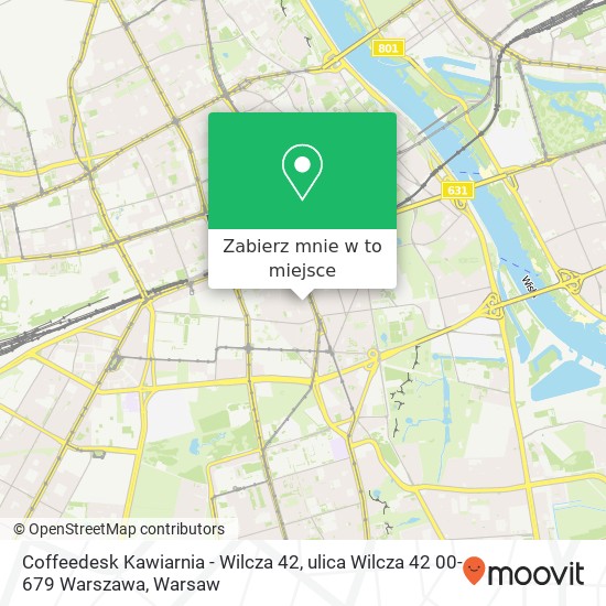 Mapa Coffeedesk Kawiarnia - Wilcza 42, ulica Wilcza 42 00-679 Warszawa