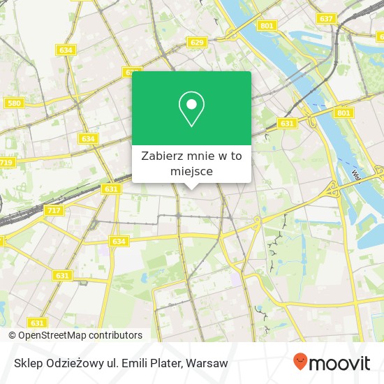 Mapa Sklep Odzieżowy ul. Emili Plater, ulica Emilii Plater 8 00-669 Warszawa