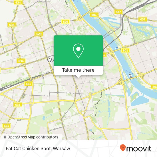 Mapa Fat Cat Chicken Spot, ulica Wilcza 26 00-544 Warszawa