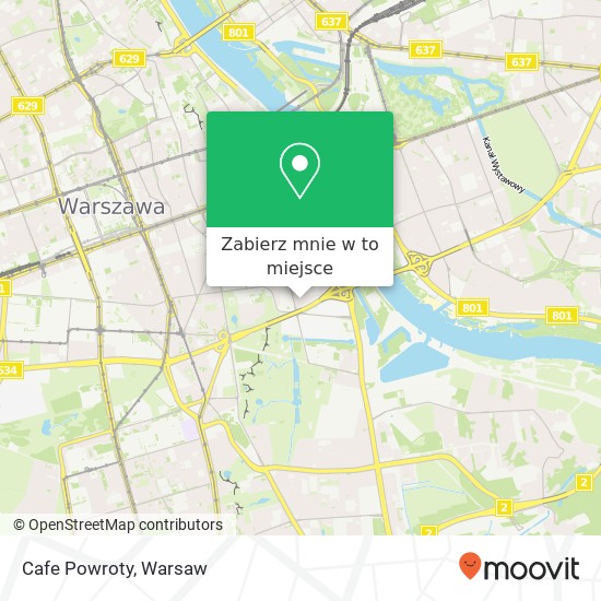 Mapa Cafe Powroty, ulica Przemyslowa 36 00-450 Warszawa