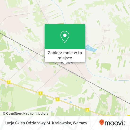 Mapa Lucja Sklep Odzieżowy M. Karłowska, ulica Jana Pawla II 7 05-074 Halinow