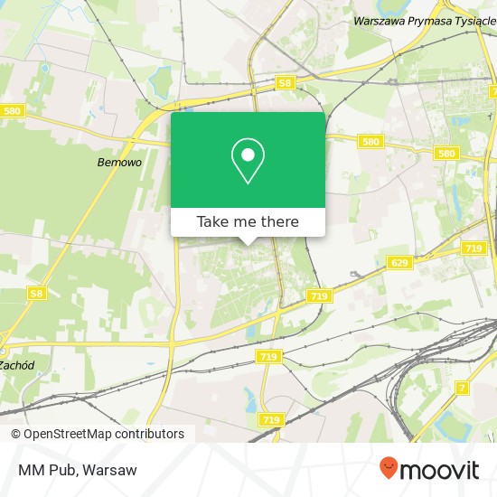 Mapa MM Pub, ulica Swietlikow 3B 01-389 Warszawa