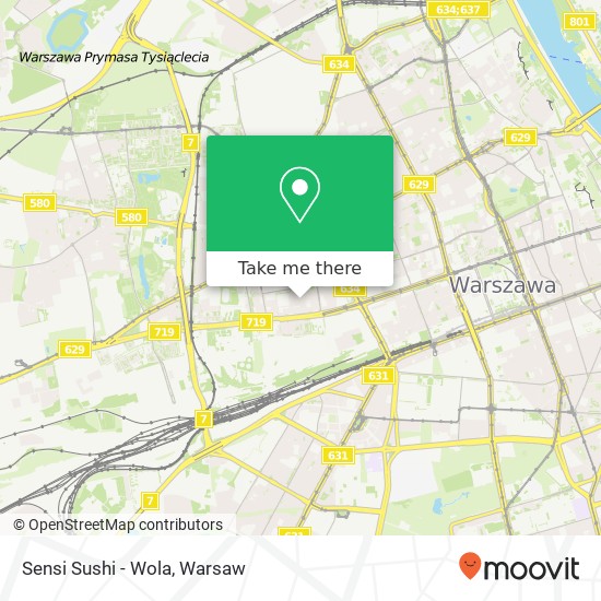 Mapa Sensi Sushi - Wola, ulica Gieldowa 4A 01-211 Warszawa