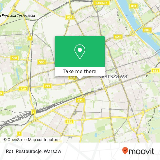 Mapa Roti Restauracje, ulica Prosta 51 00-834 Warszawa